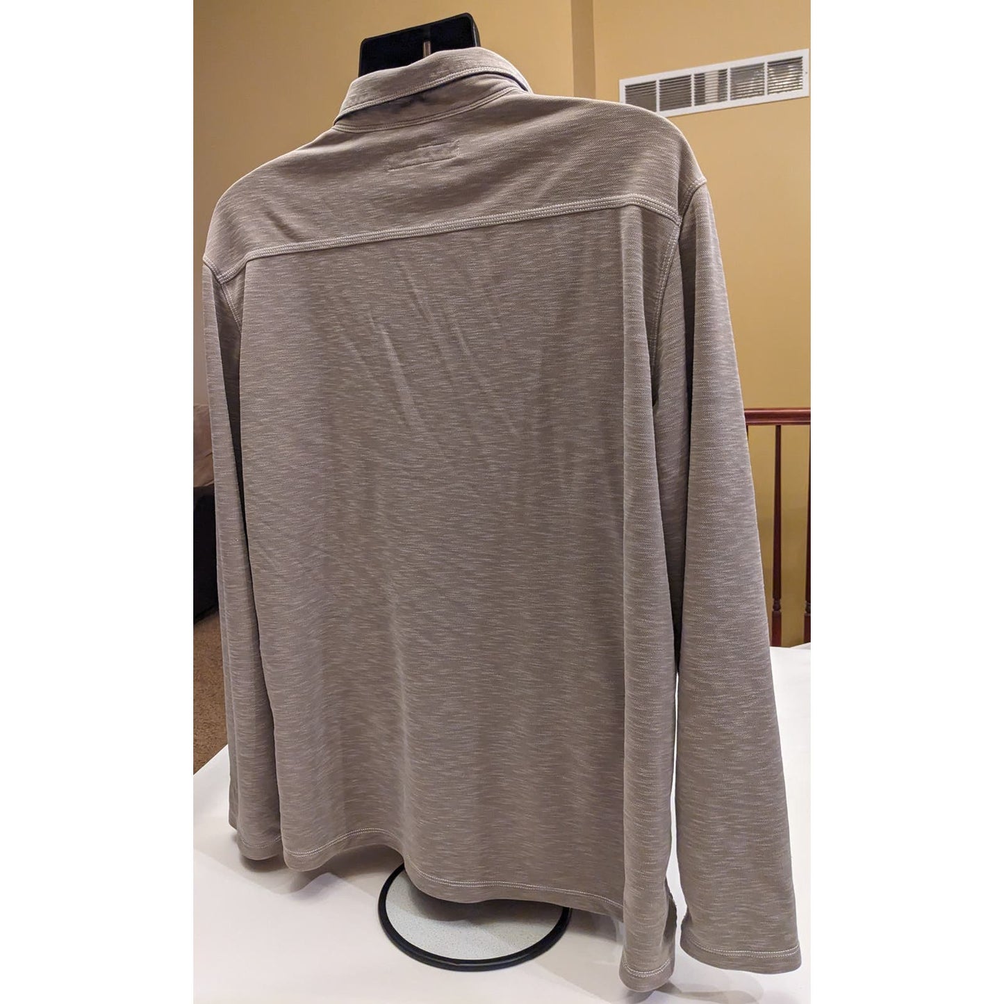 Tommy Bahama Polo Shirt Long Sleeve Mens XL Denim Gray Modal Palmetto Paradise