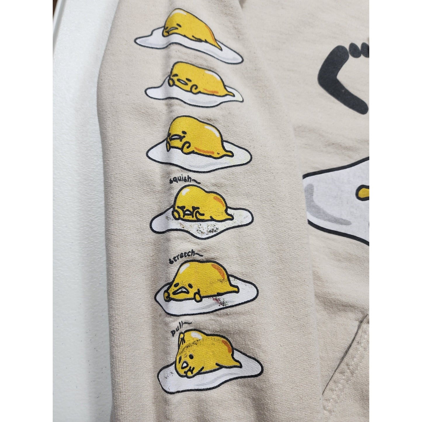 Sanrio Gudetama Hoodie Men Small Women Medium Sweatshirt Anime Kawaii Lazy Egg