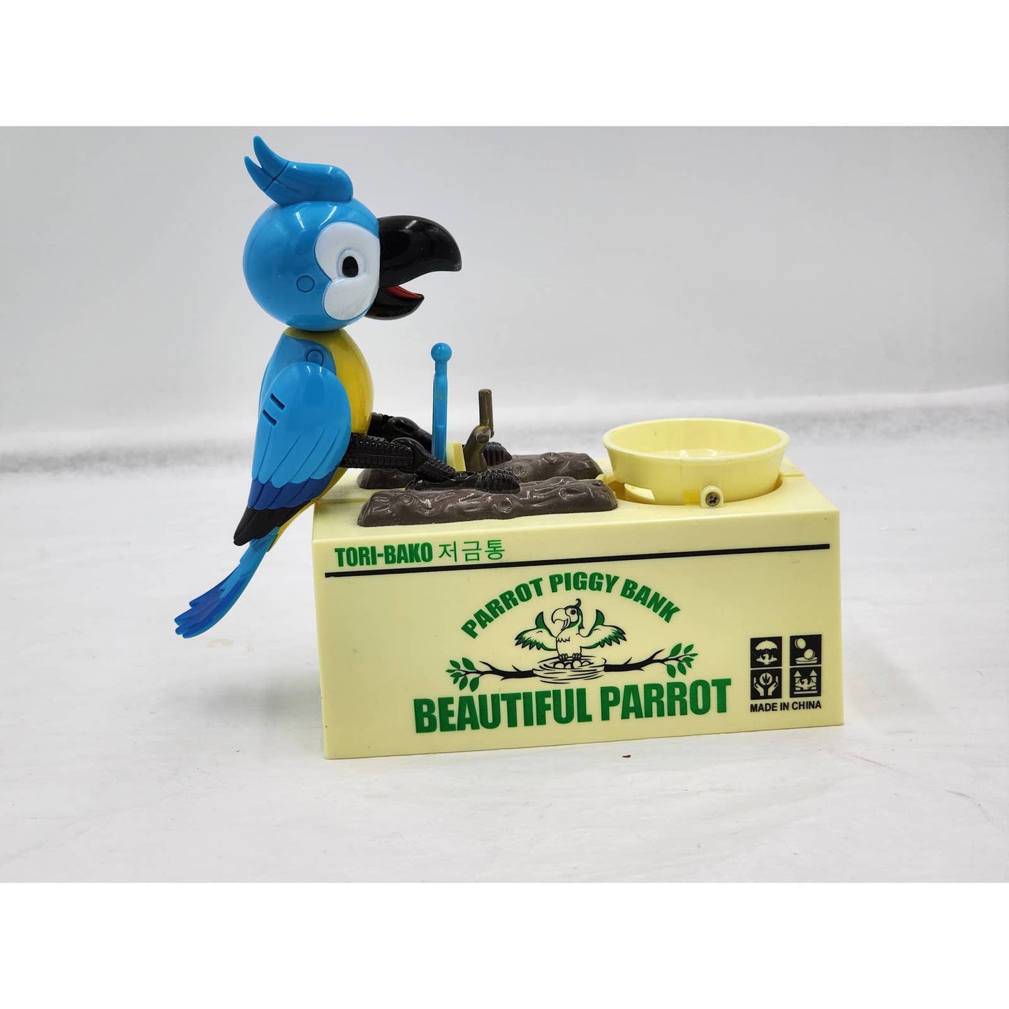 Electronic Piggy Bank Tori-Bako Beautiful Parrot Animal Coin Savings Box Tested