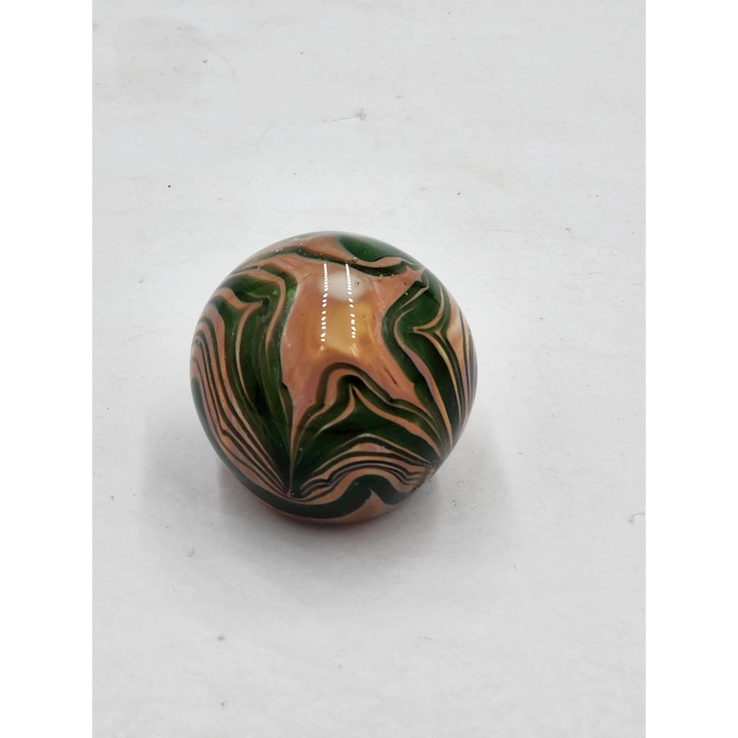 Paperweight Art Glass Emerald Green Swirl Vintage Collectible Home Office Decor