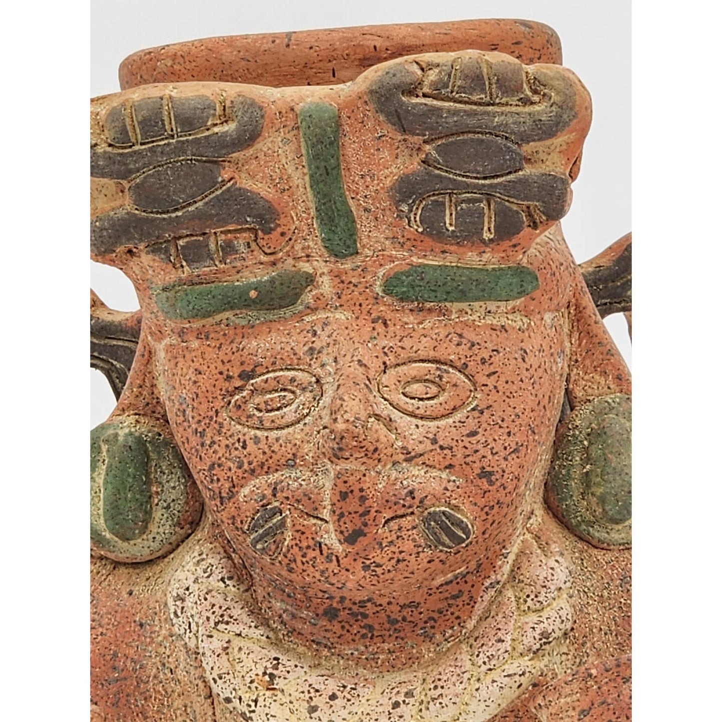 Vintage Mexican Folk Art Sculpture Aztec Style Statue Southwestern Style Art 9"