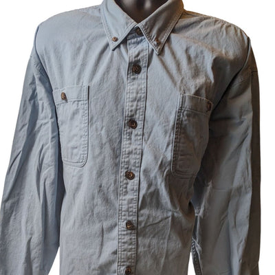 Duluth Trading Shirt Men 3XL Button Up Long Sleeve Workwear Chest Pockets Rugged