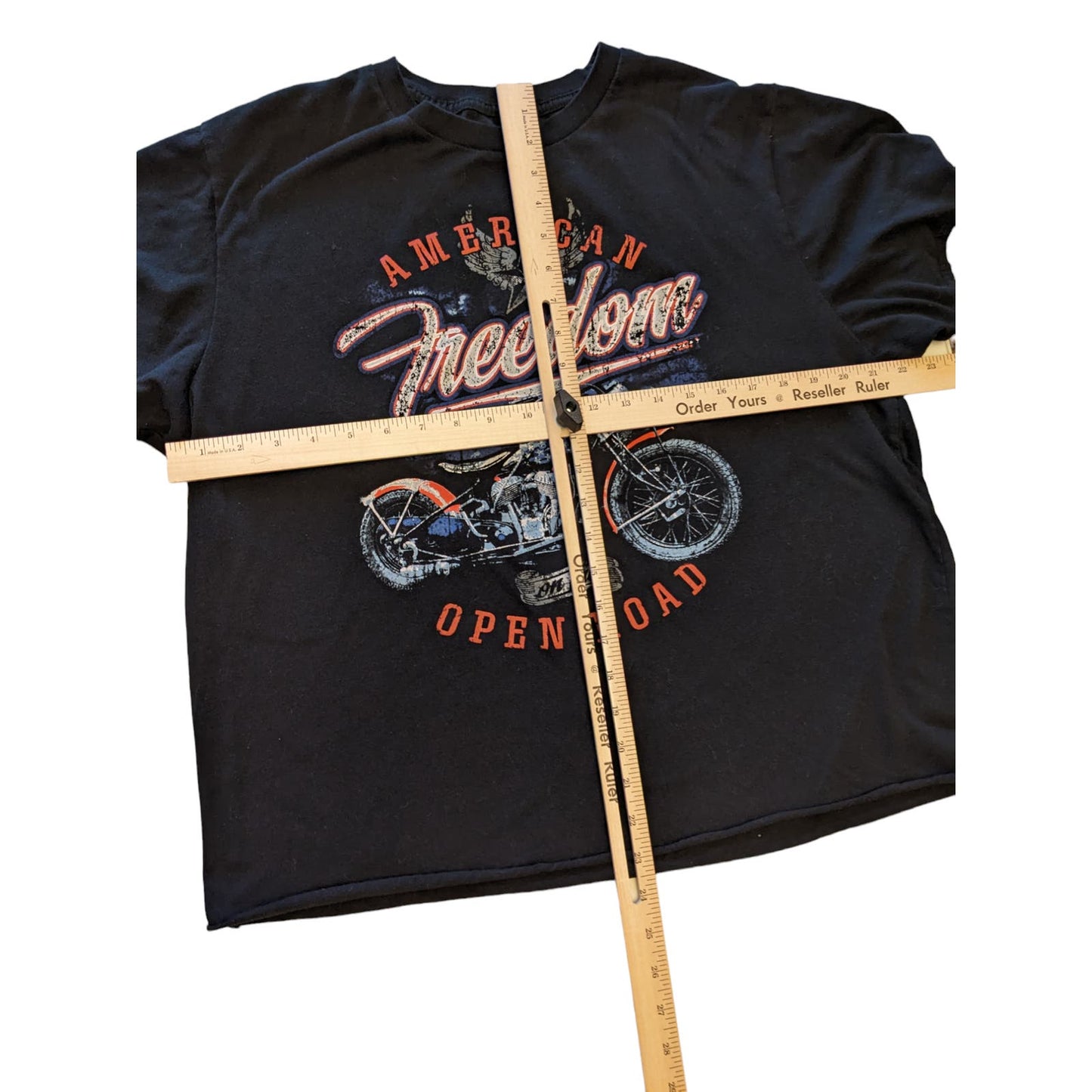 Vintage American Freedom On The Open Road Celebrate Patriotic Womens XL Biker