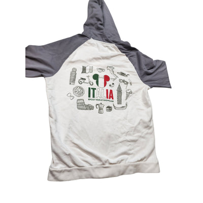 Disney Epcot World Showcase Italia Hoodie Medium Full Zip Sweatshirt Mickey Gray