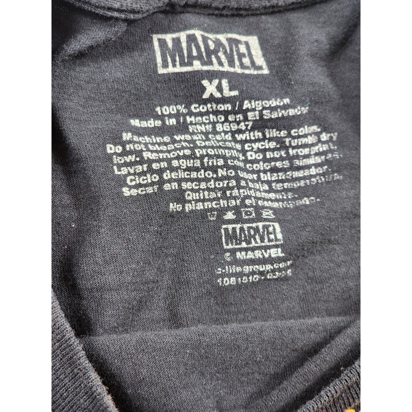 Marvel T Shirt Mens XL Crew Neck Superhero Graphic Retro Tee Bold Short Sleeve