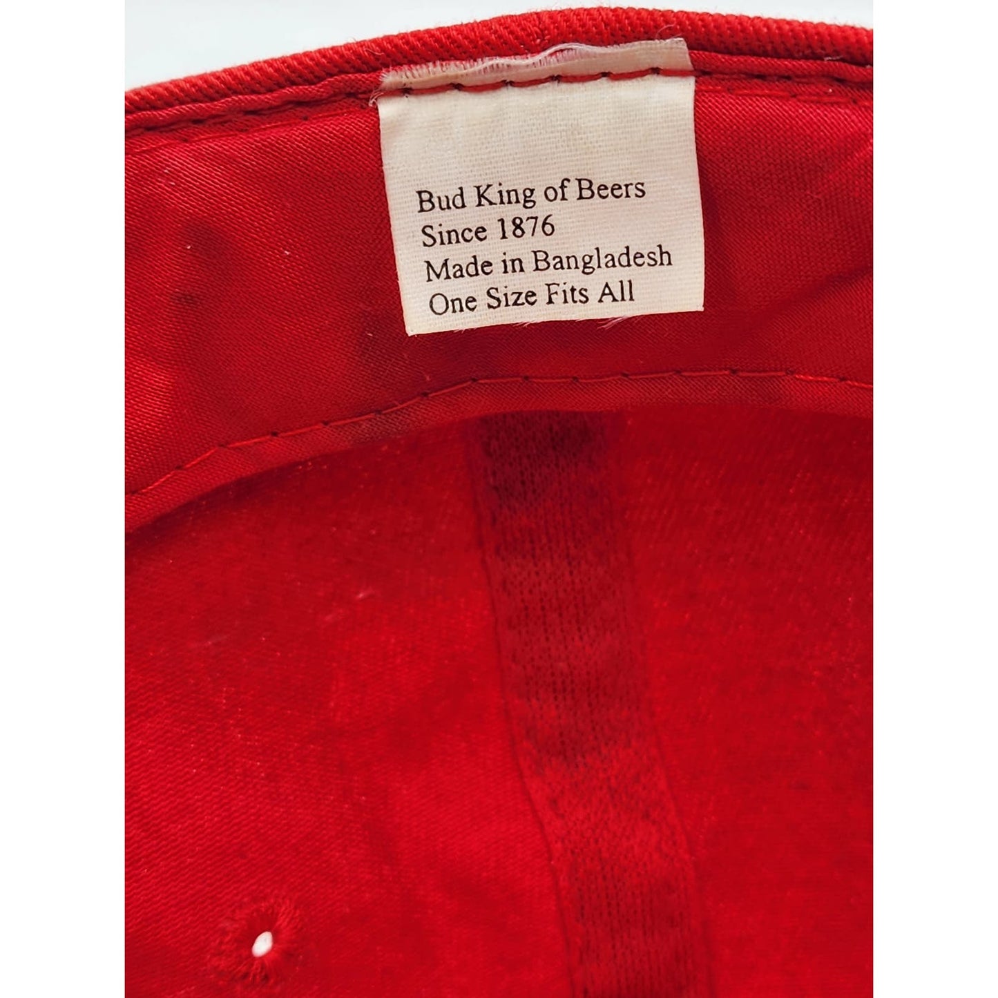 Bud King Of Beers Since 1876 Red Baseball Hat Snapback Brewery Logo Americana