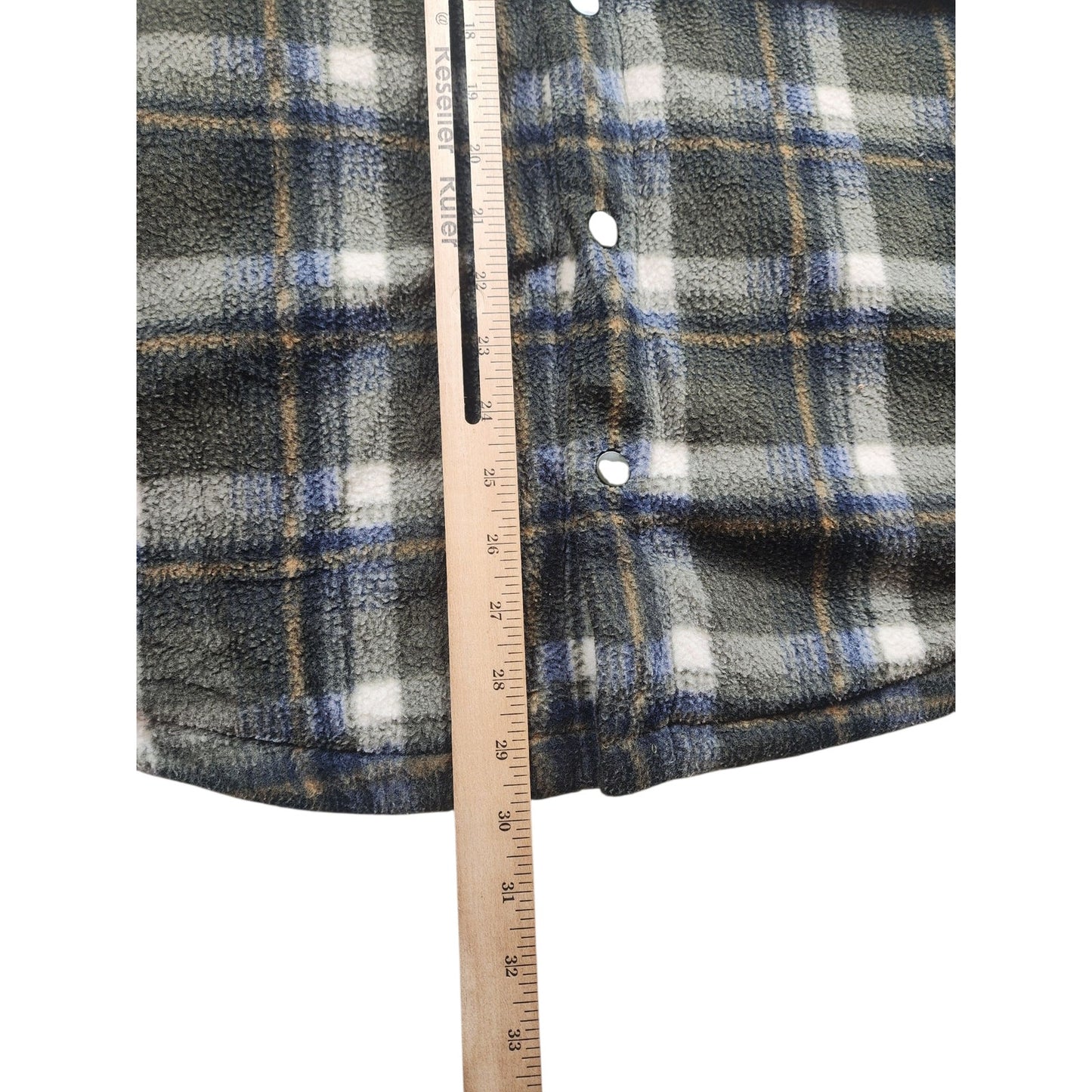 Marks Spencer M&S Fleece Jacquard Check Overshirt 3XL Flannel Shirt Jacket Snap