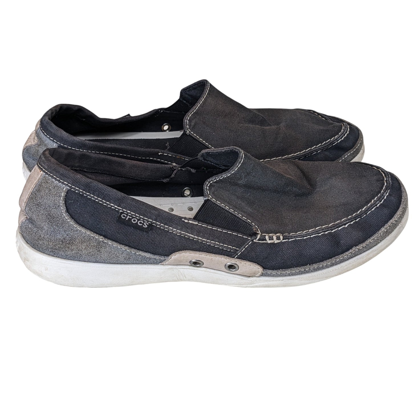 Crocs Shoes Mens 10 Canvas Slip On Loafers Comfort Lightweight Travel Boating