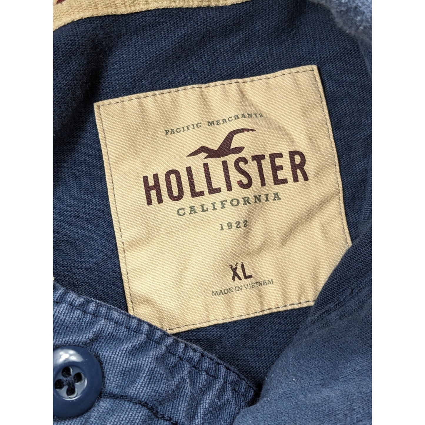 Hollister Henley Sweatshirt Mens Large Womens XL Hooded Pullover Surf San Diego