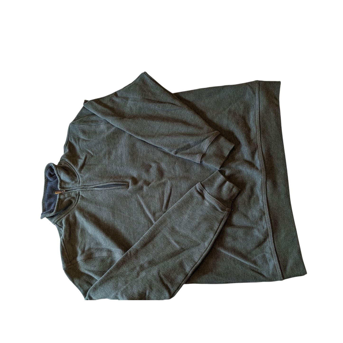 Arrow Sweatshirt Mens Large Green Quarter Zip Pullover Casual Warm Fleece