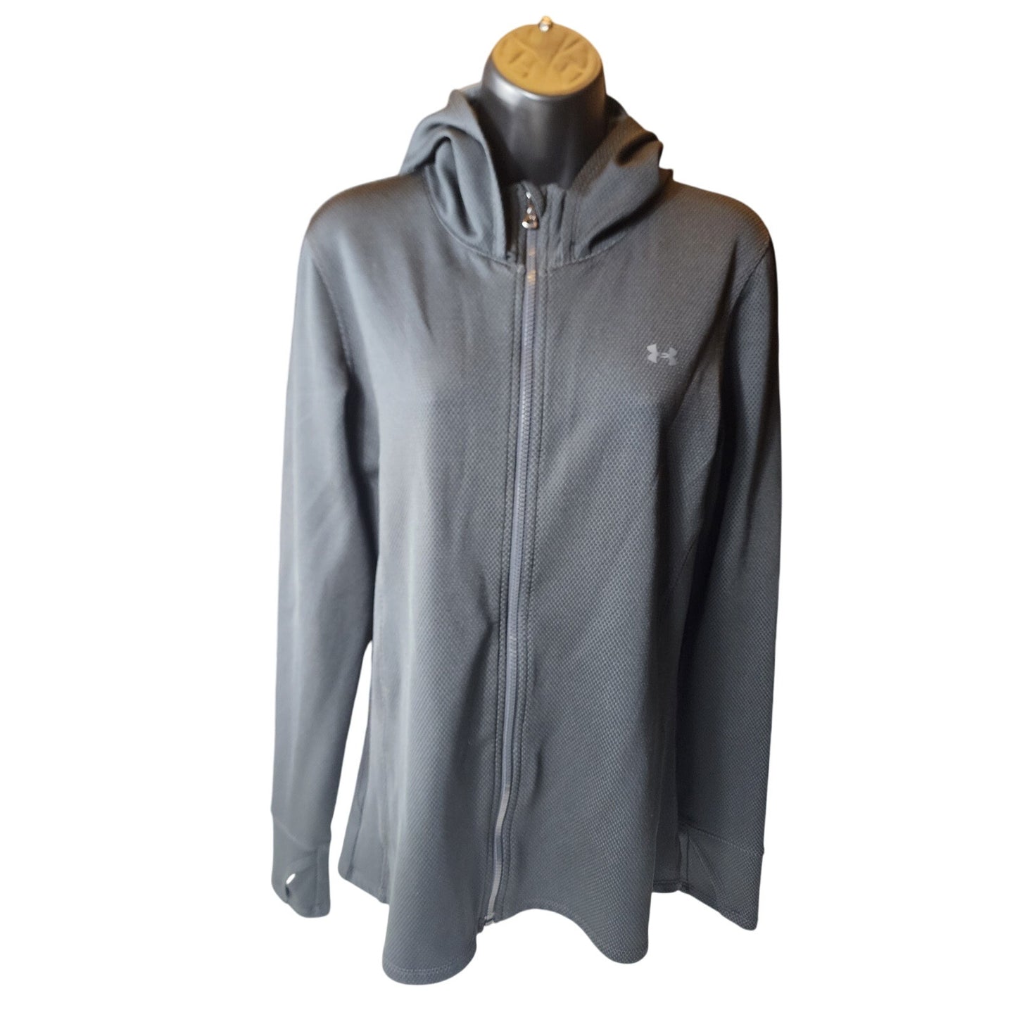 Under Armour Hoodie Jacket Womens Large Zip Long Sleeve Thumbholes Lightweight