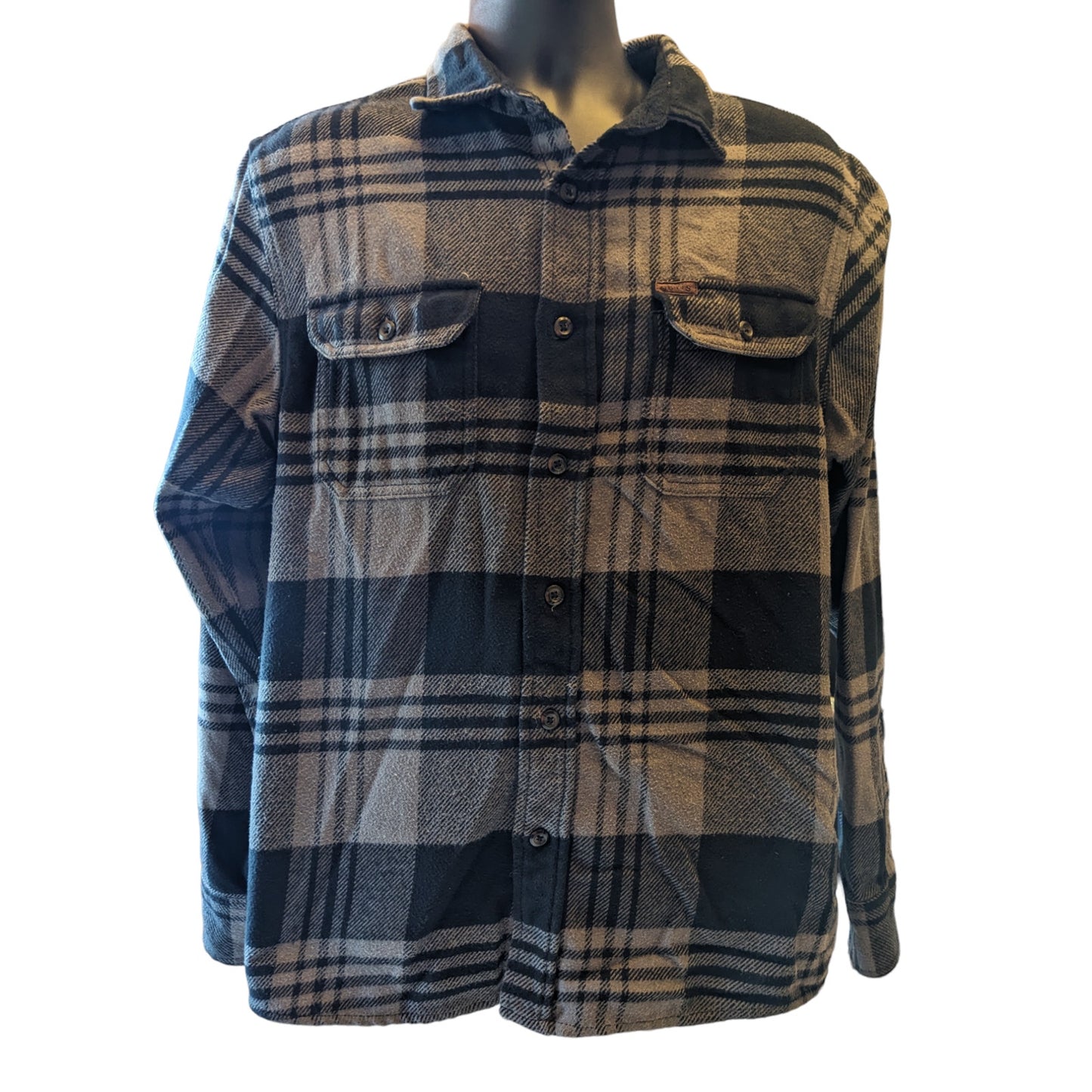 Orvis Flannel Shirt Mens Medium Plaid Button Outdoor Lumberjack Rugged Layering