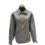 Cathy Daniels Denim Jacket Womens 1X Zip Front Blue Studded Cotton Spring
