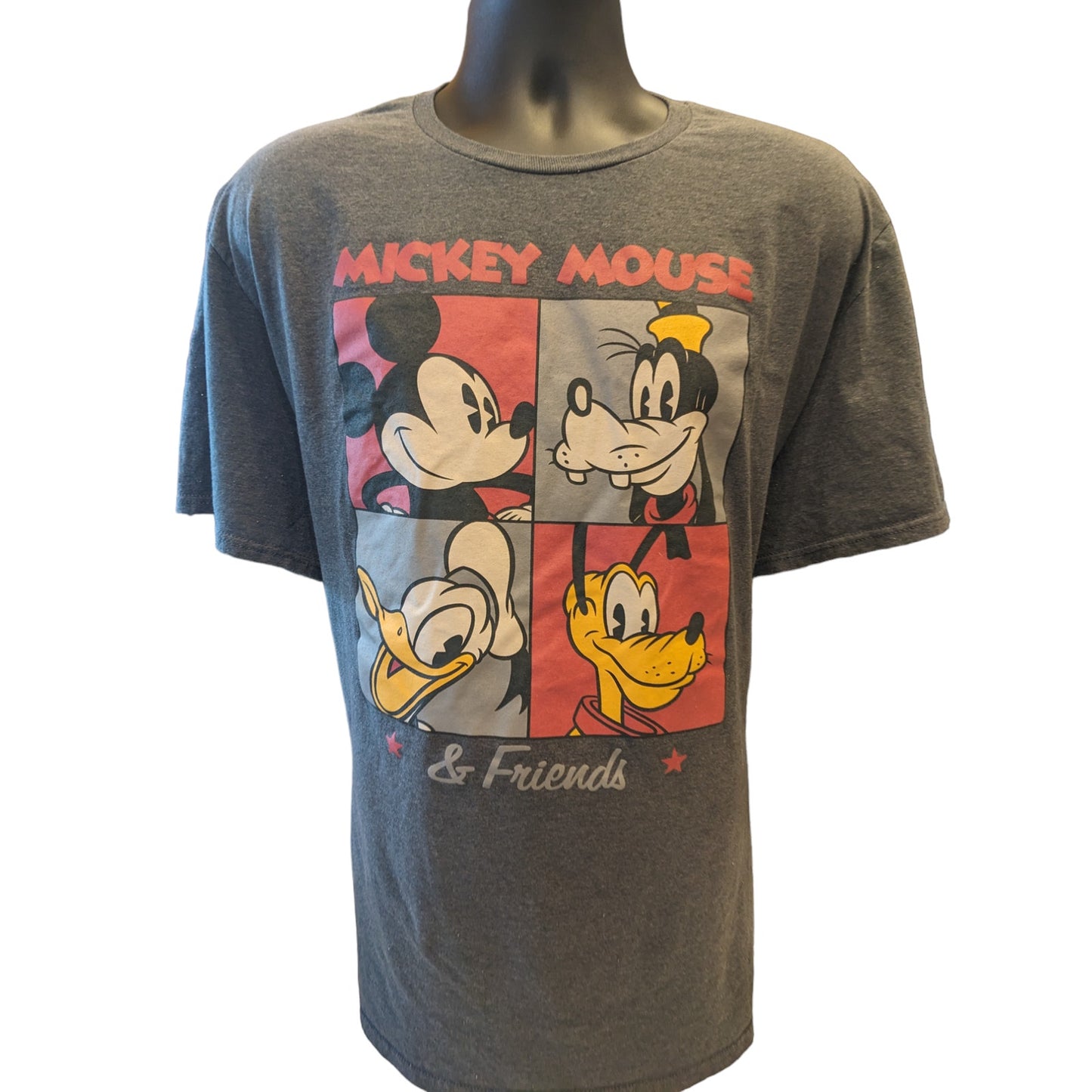 Disney Mickey Mouse Friends Shirt Mens XXL Goofy Donald Pluto Short Graphic Tee