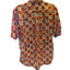 Spirit First Shirt Mens Large Tall Short Sleeve Hawaiian Abstract Bold Orange