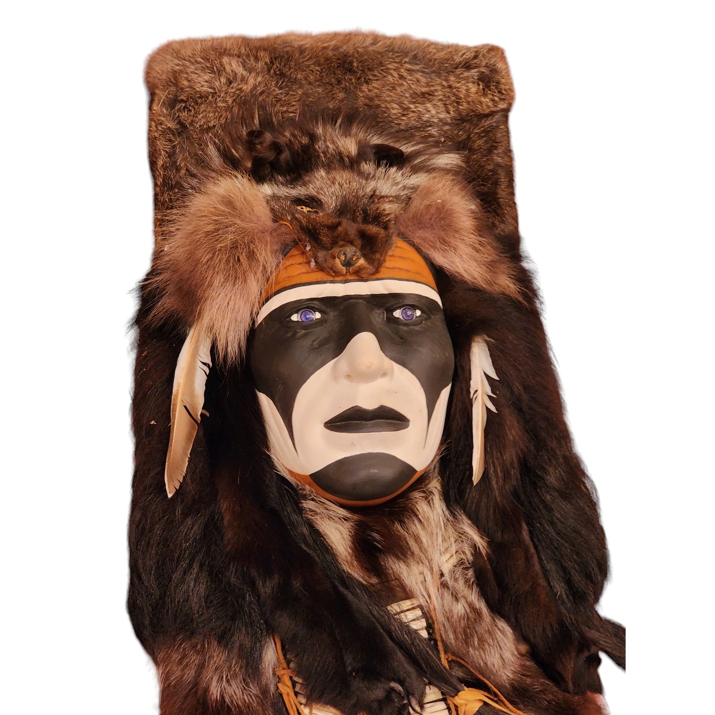 La Ne Ayo Spirit Mask Blackfeet Warrior Native American Indian Creek Tribe 47"