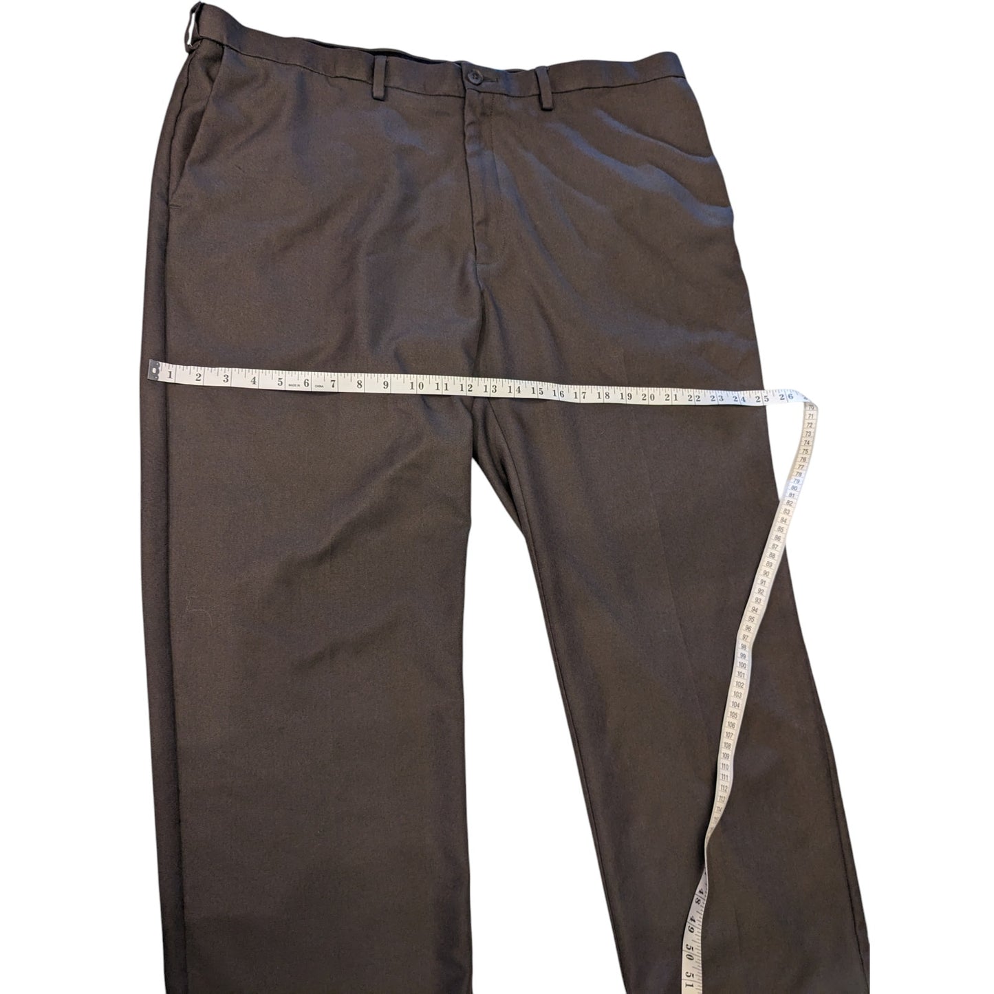 Haggar Gray Brown Dress Pants Mens 44x30 Classic Fit Office Slacks Workwear