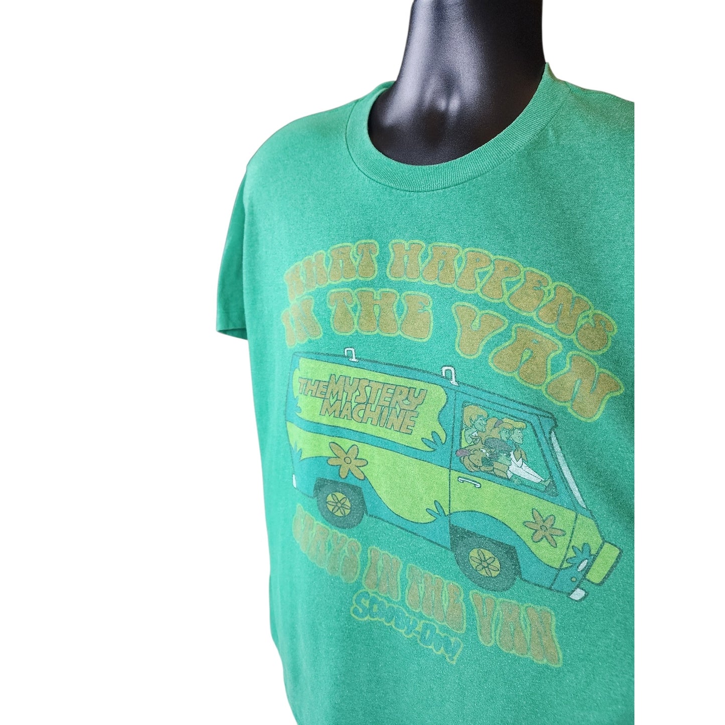Scooby Doo Mystery Machine T Shirt Large Womens XL Graphic What Happens Van Y2K