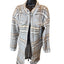 Madison Plaid Knit Cardigan Sweater Womens Large Open Front Layering Rhinestone