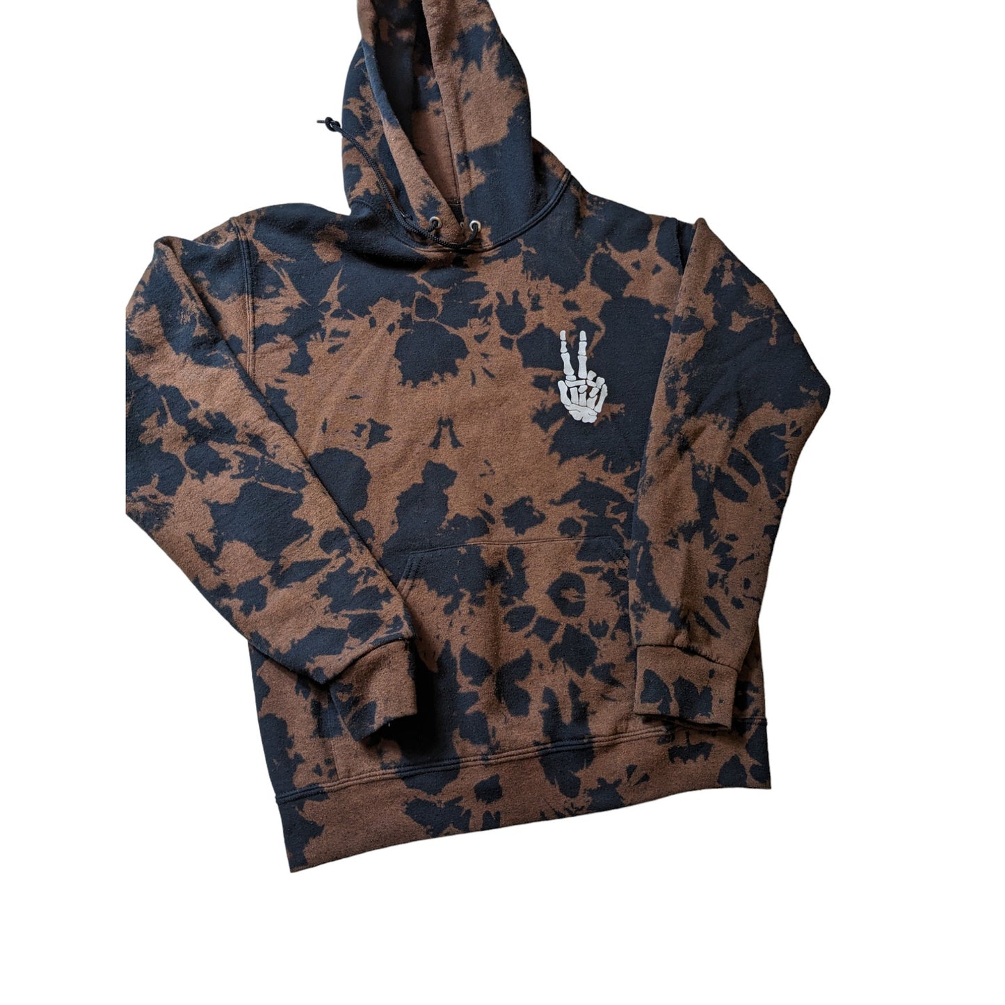 Bowery Supply Hoodie Men Small Tie Dye Style Skeleton Peace Pullover Sweatshirt