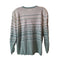 Alfred Dunner Cardigan Women 2X Knit Sweater Striped Ramie Button Front Layering