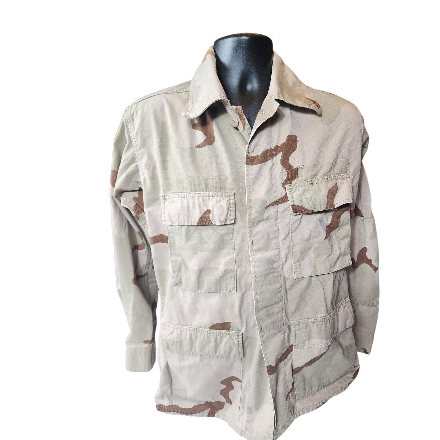 USGI Desert Combat Jacket Small Regular Military Ripstop BDU Camo Shirt