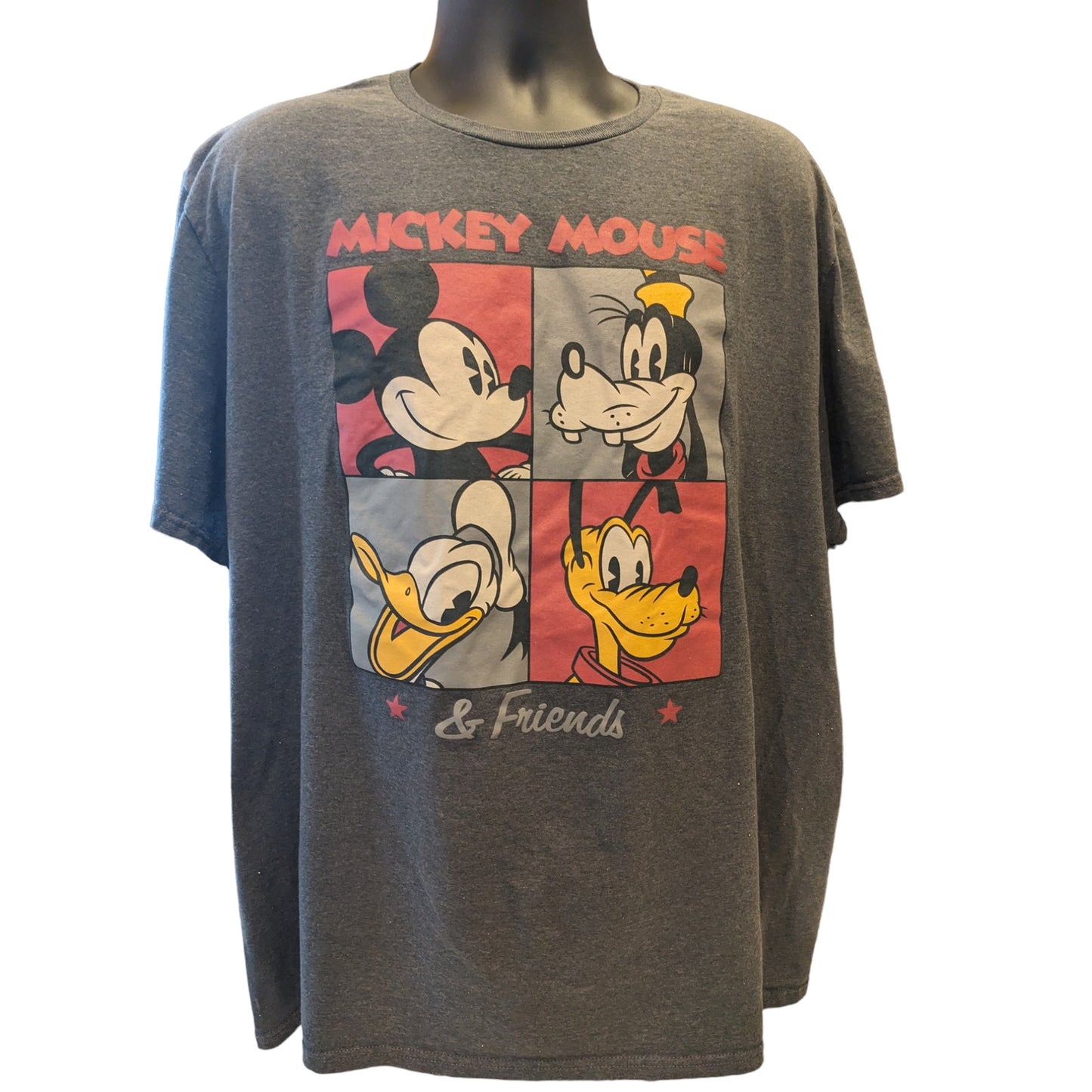 Disney Mickey Mouse Friends Shirt Mens XXL Goofy Donald Pluto Short Graphic Tee