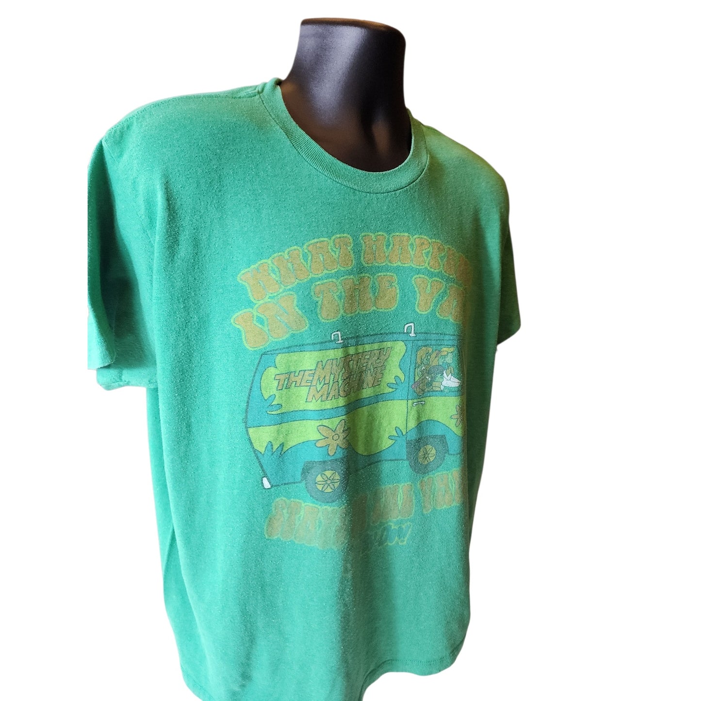 Scooby Doo Mystery Machine T Shirt Large Womens XL Graphic What Happens Van Y2K