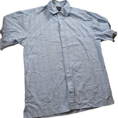 Southpole Shirt Mens Medium Short Sleeve Button Up Checkered Grid Pattern Plaid