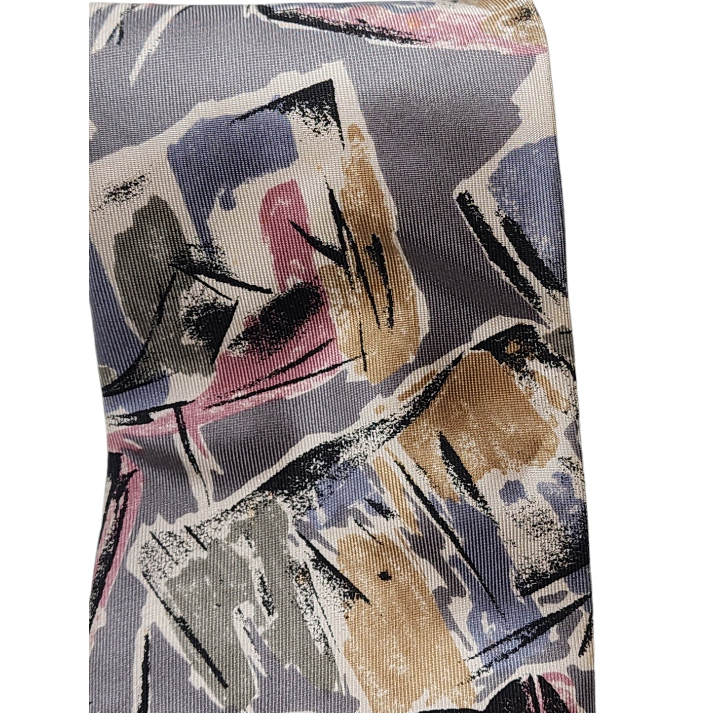 Oscar de la Renta Abstract Art Silk Men Necktie Gray Pink Beige Neckwear Stylish
