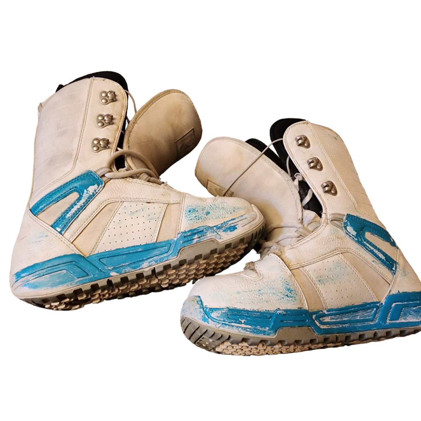 Burton Snowboard Boots Casa Womens 9 White Teal Freestyle All Mountain Lace Up
