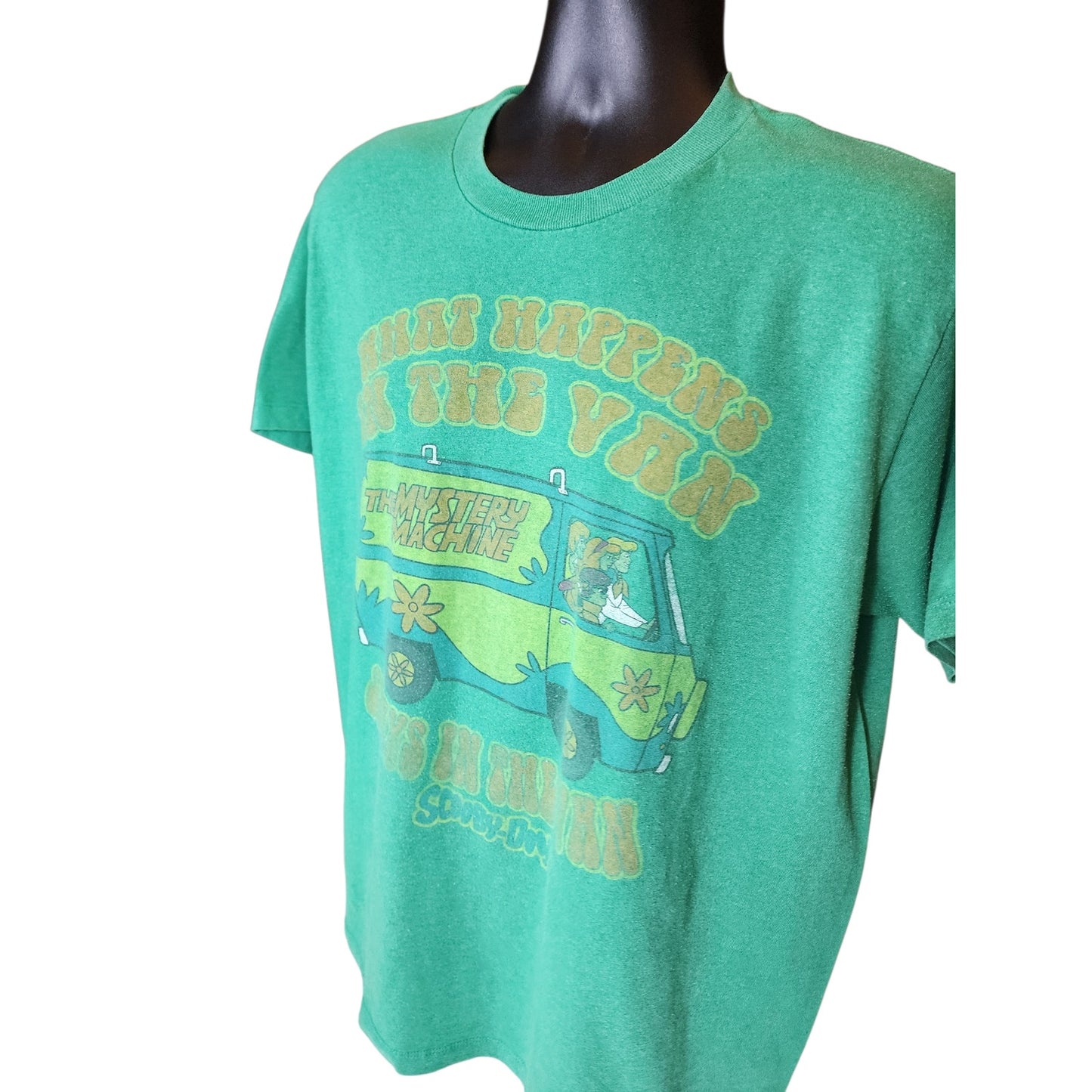 Scooby Doo Mystery Machine T Shirt Large Womens XL Graphic What Happens Van Y2K