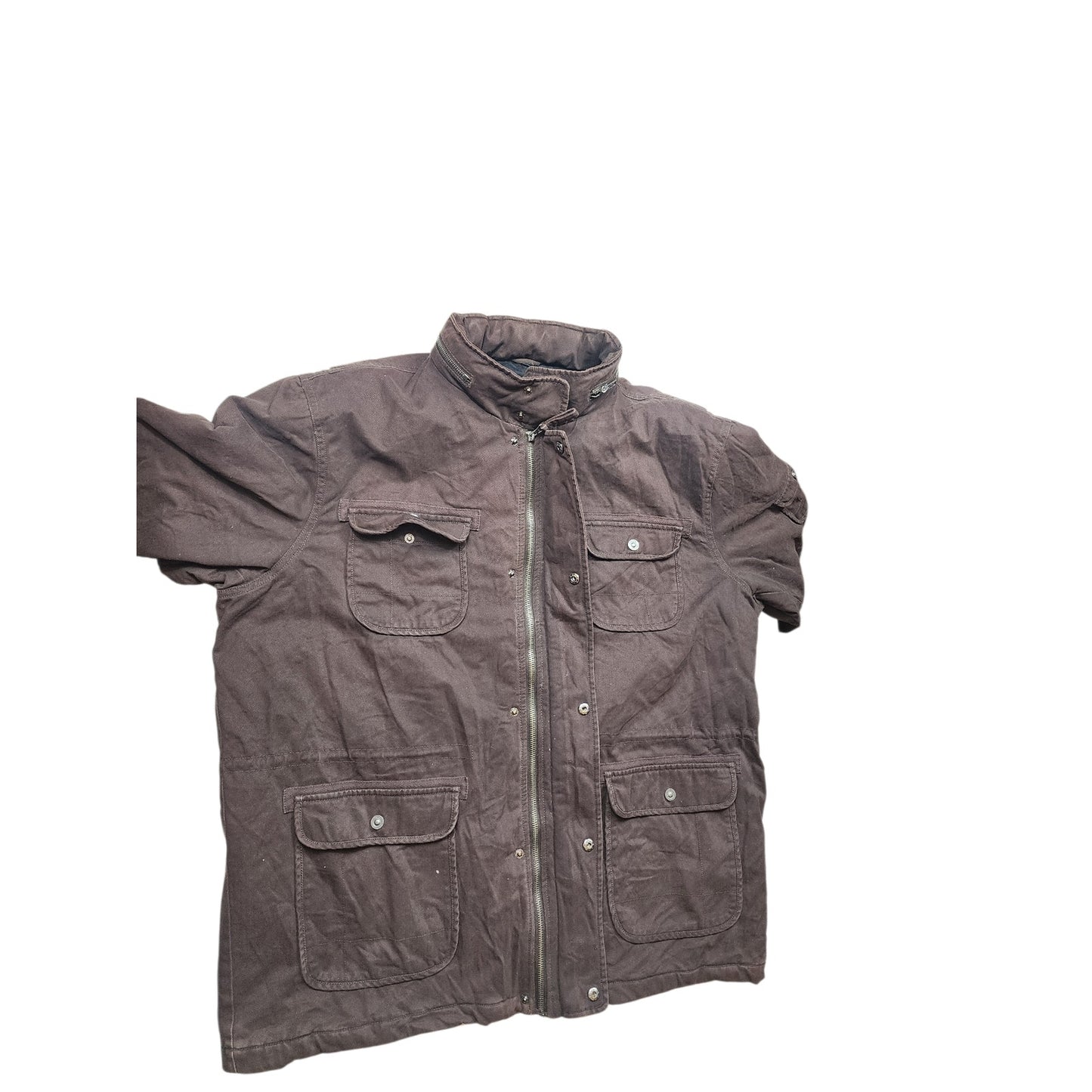 TCM Montana Brown Waxed Field Jacket Mens XL Utility Work Hooded Hunting Hiking