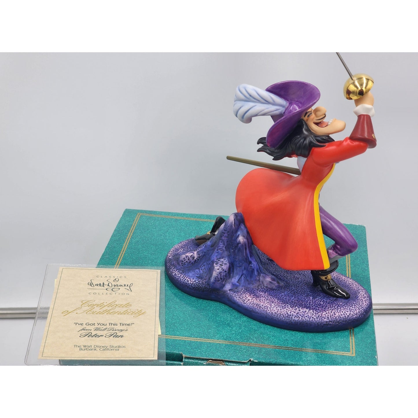 WDCC Captain Hook Peter Pan I've Got You This Time Figurine COA Box Disney