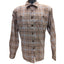 Wrangler Mens XL Brown Flannel Shirt Long Sleeve Button Down Plaid Workwear
