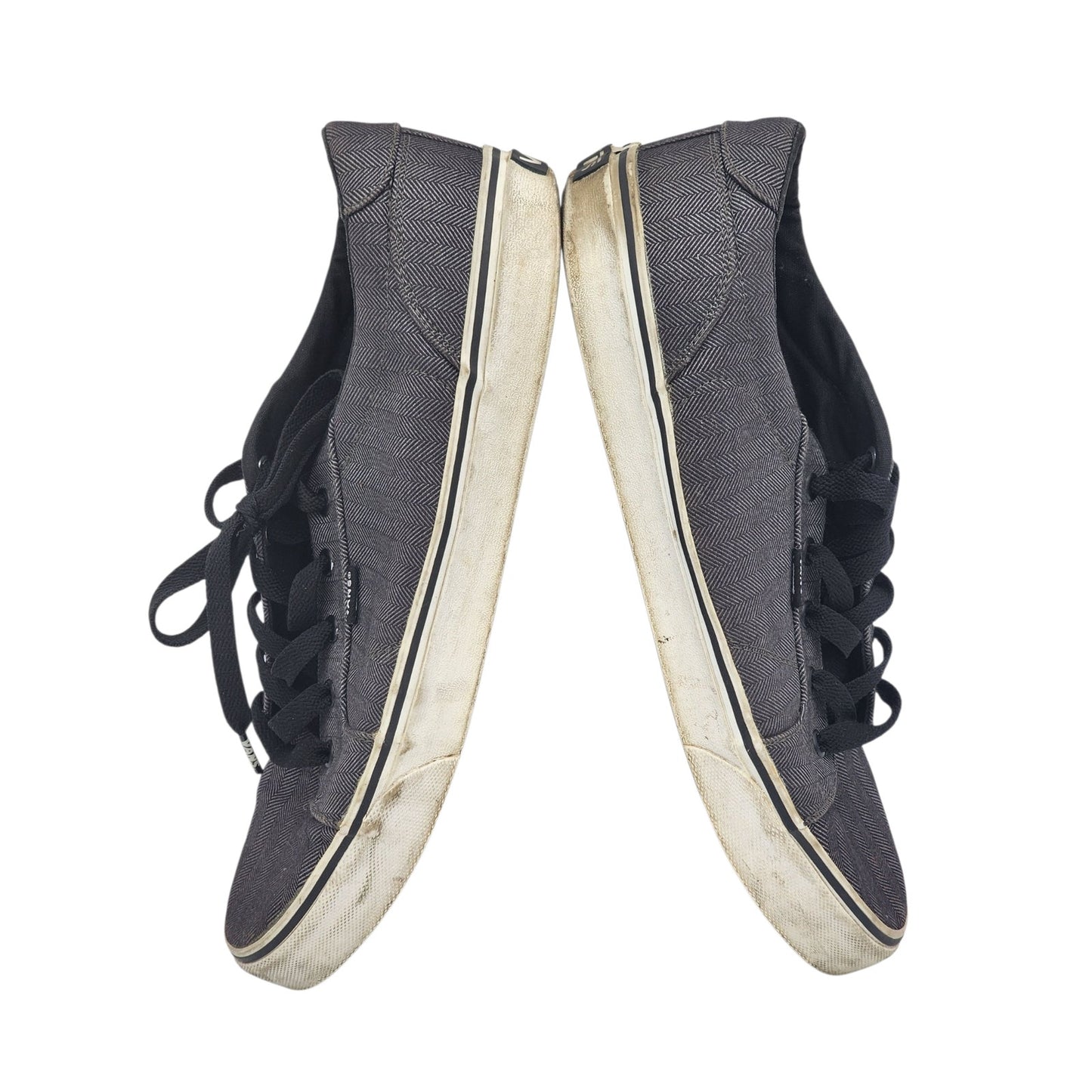 Vans Sneakers Mens 12 Gray Herringbone Low Top Skate Shoes Casual VN-ONLUL9B-MEN