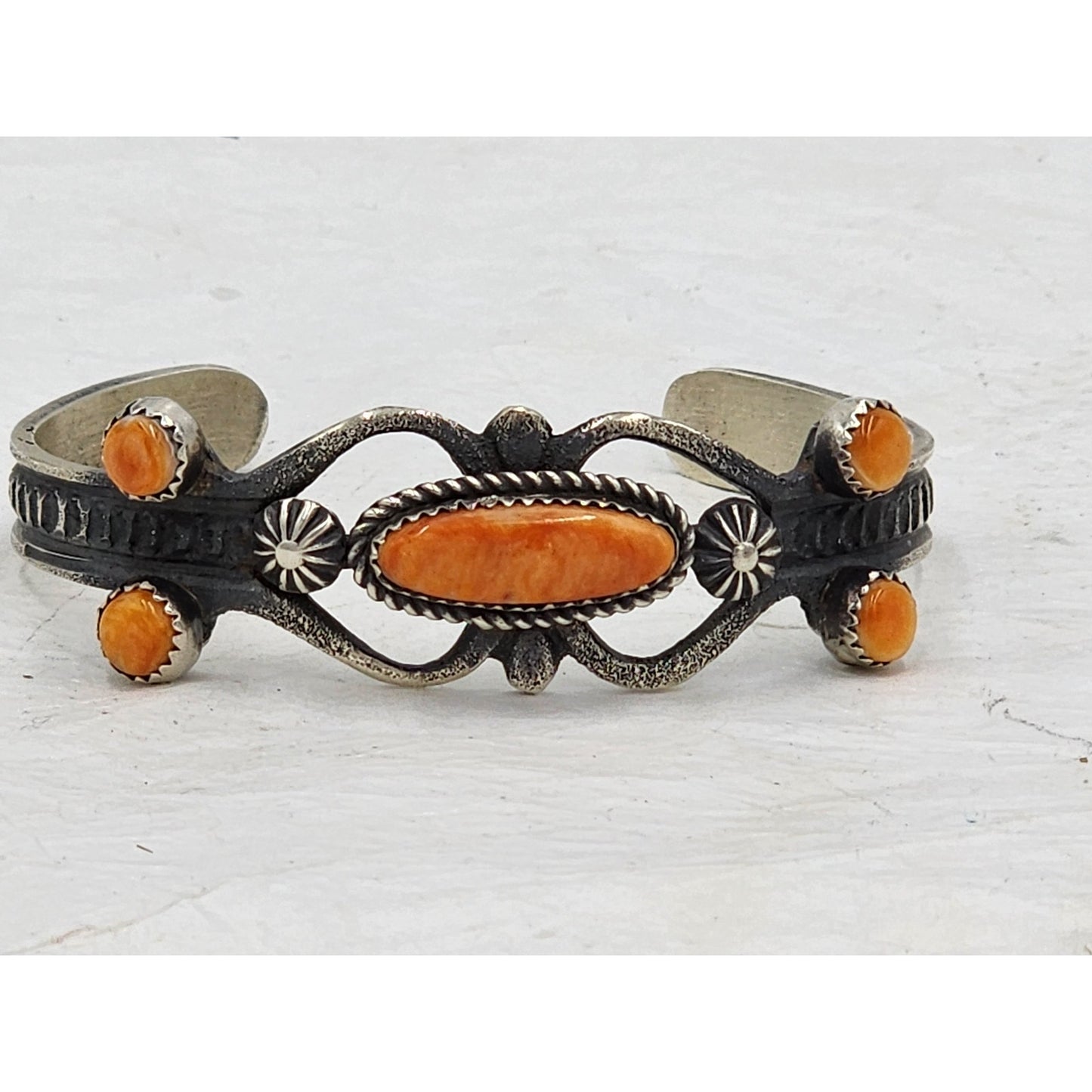 Navajo Spiny Oyster Sterling Cuff Bracelet Eva Linberg Billah Native American