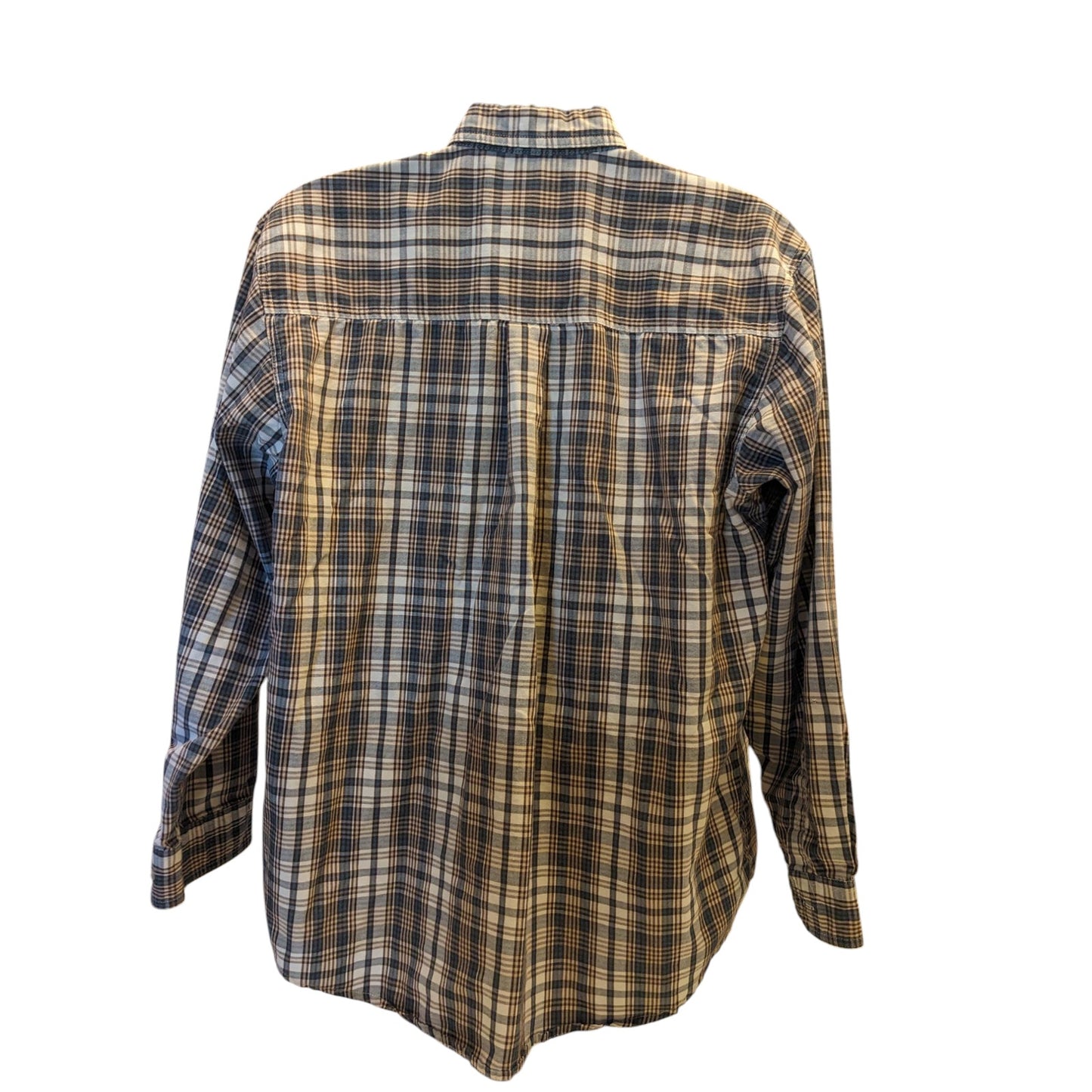 Wrangler Rugged Wear Button Up Shirt Mens XL Plaid Long Sleeve Cotton Workwear