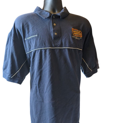 Reebok Golf Super Bowl XXXVIII Polo Shirt Mens XXL NFL Transportation Navy