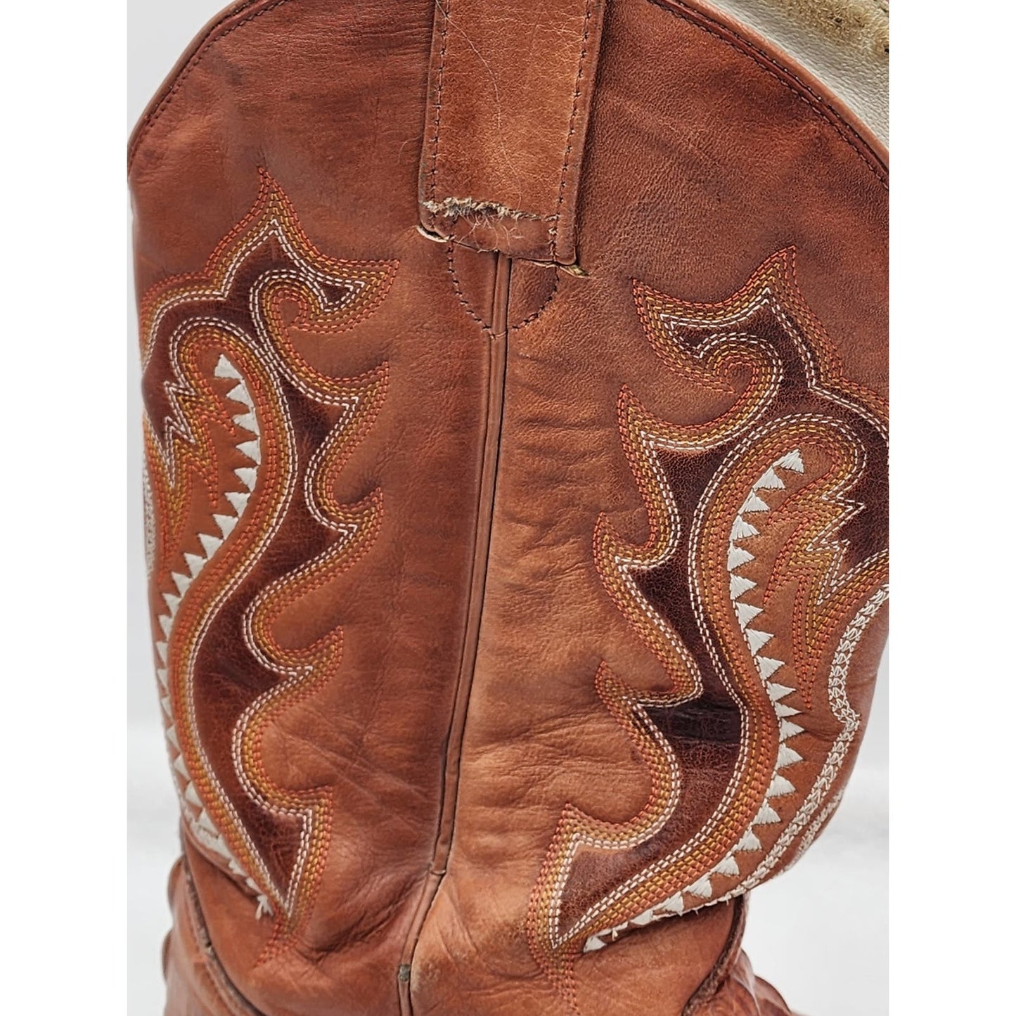 Holster Cowboy Boots Mens Size 9 Mexico Western Pointed Toe Distressed Exotic