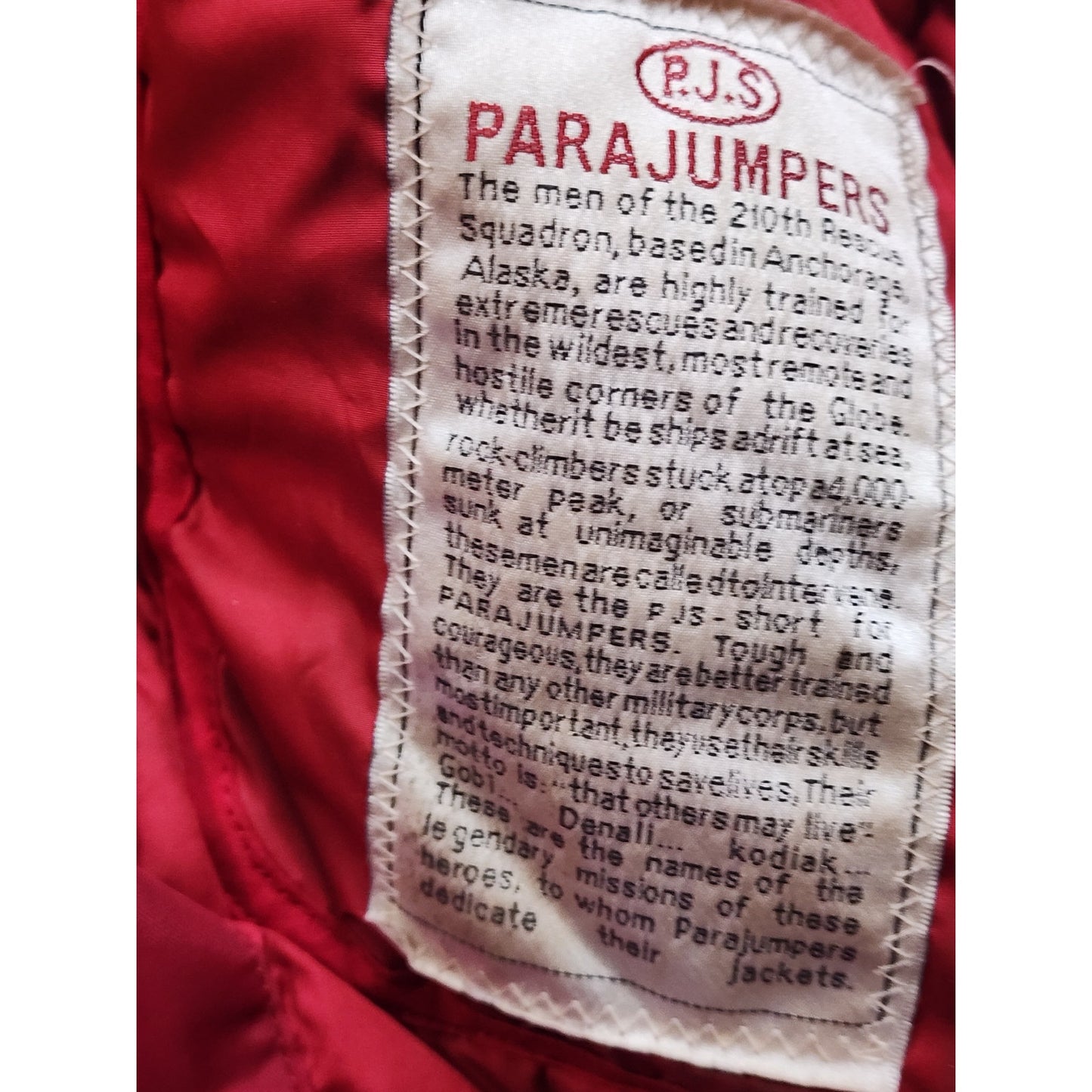 Parajumpers PJS Masterpiece M Jacket Winter USAF 210 Rescue Squadron Gorpcore