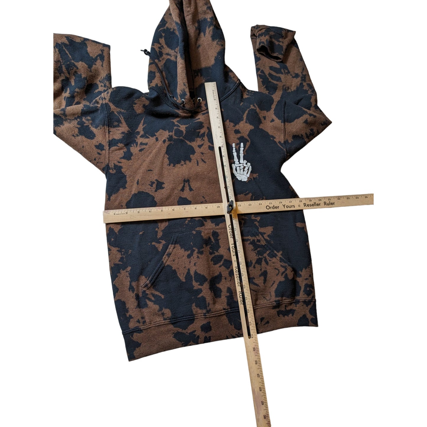 Bowery Supply Hoodie Men Small Tie Dye Style Skeleton Peace Pullover Sweatshirt