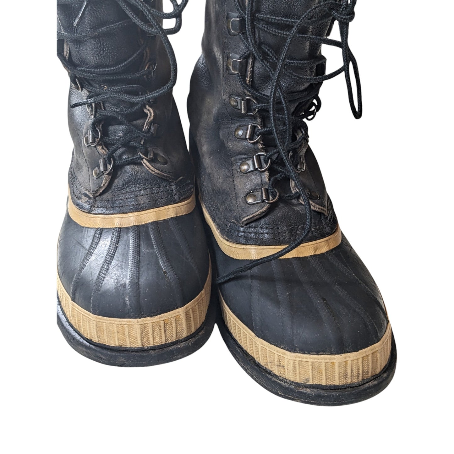 Sorel Kaufman Winter Boots Mens 8 Womens 10 Insulated Rubber Snow Lace Canada