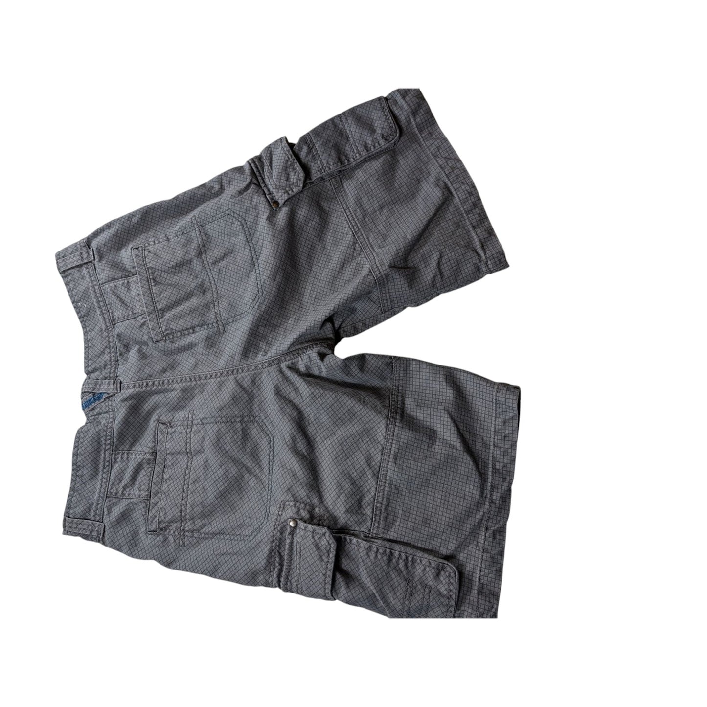Ocean Pacific OP Mens 34 Cargo Shorts Utility Pockets Checkered Grid Pattern