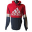 Adidas Hoodie Men Medium/Large RedNavy Colorblock Pullover Sweatshirt Streetwear