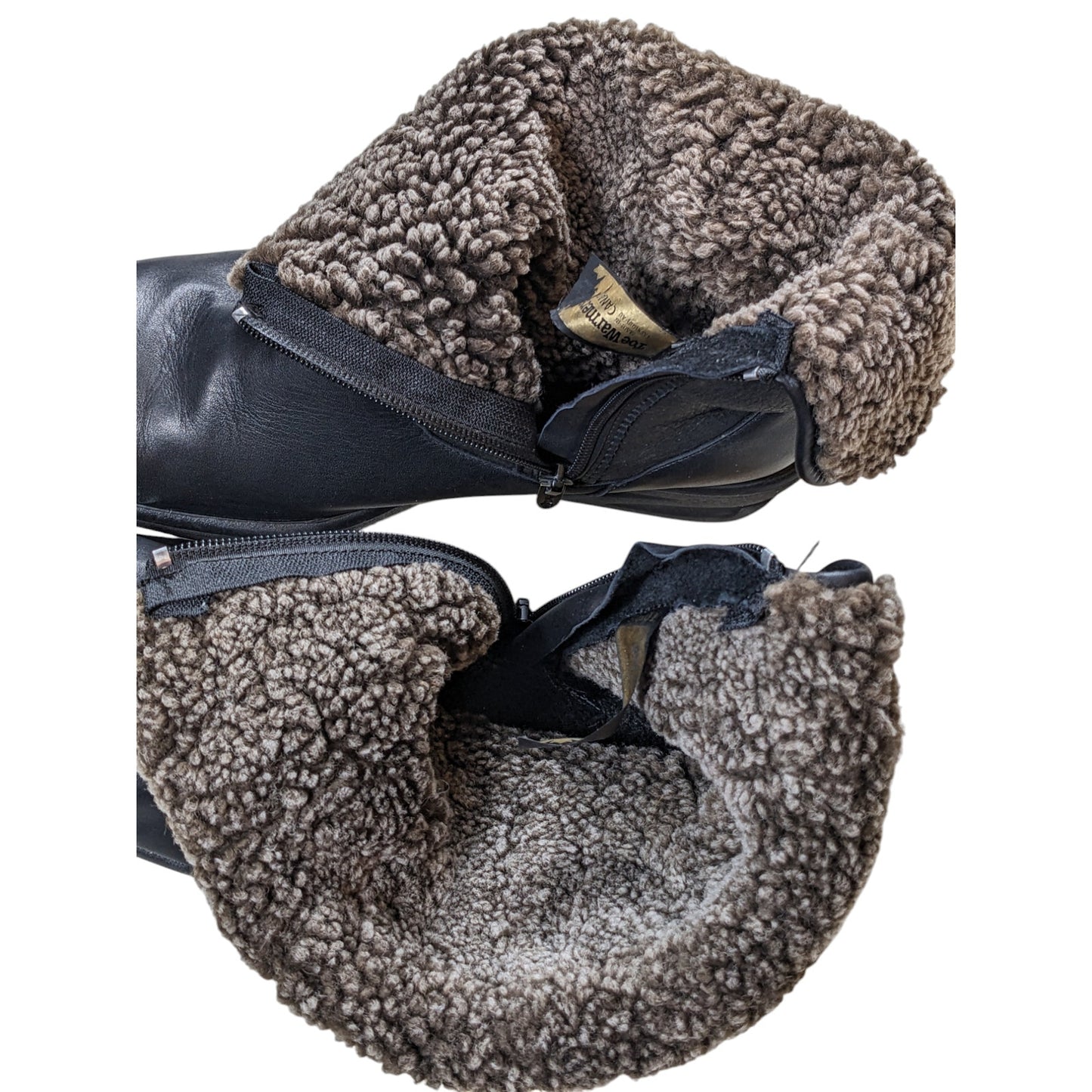 Toe Warmers Boots Womens 9 WW Leather Winter Snow Faux Sherpa Lined Anti Slip