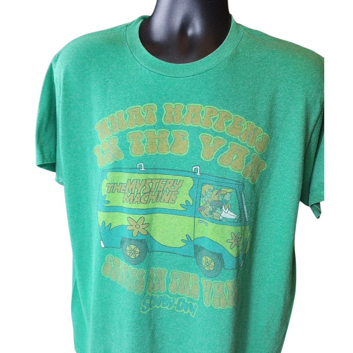 Scooby Doo Mystery Machine T Shirt Large Womens XL Graphic What Happens Van Y2K