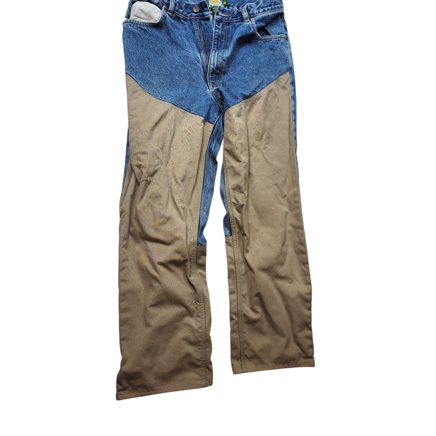 Cabelas Hunting Jeans Mens 34R Denim Canvas Field Pants Work Vintage 94-1125