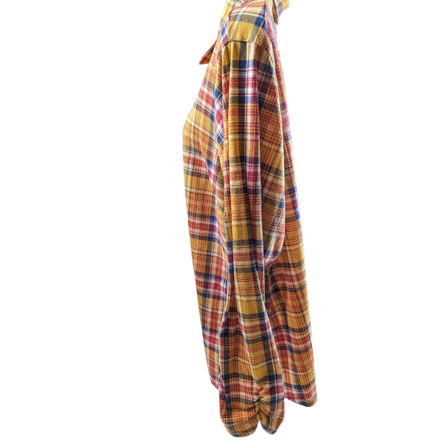 Bobbie Brooks Flannel Shirt Womens Plus 2X Long Sleeve Button Up Light Top Boho