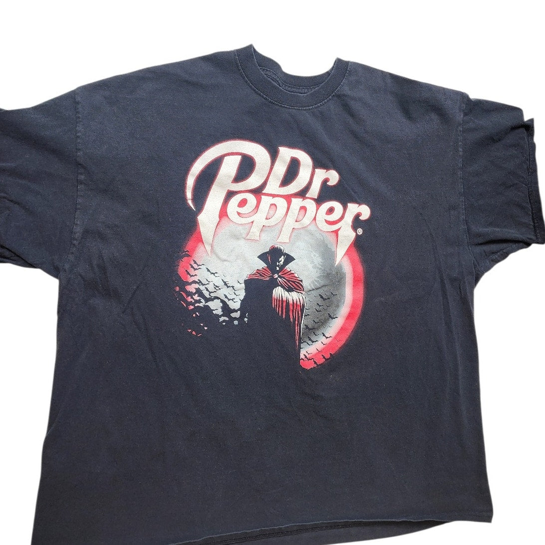 Vintage Dr Pepper Vampire T Shirt Mens Large Halloween Gothic Bats Promo Tee